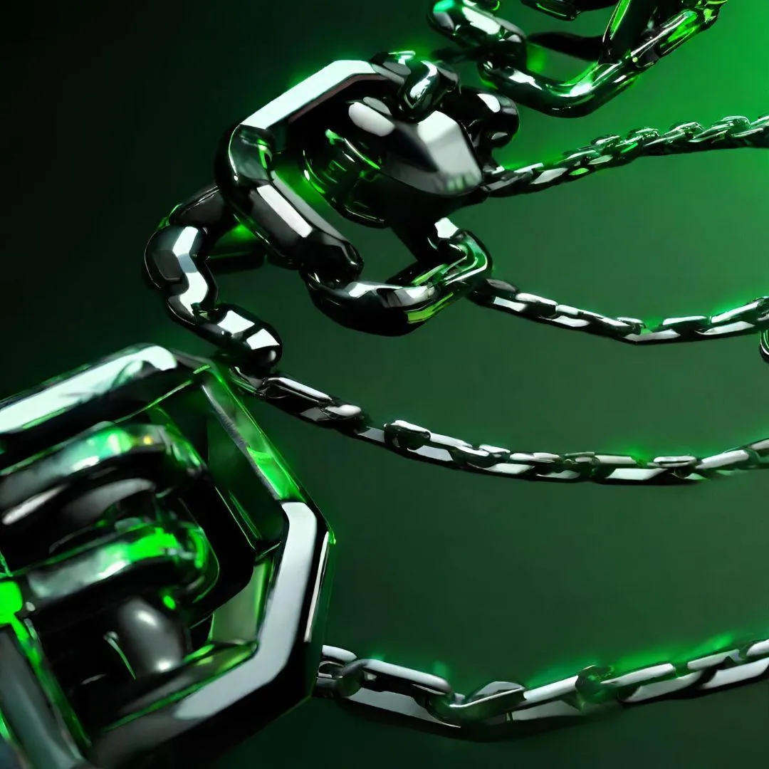 Cadenas en fondo verde, segun identidad de Ergittek